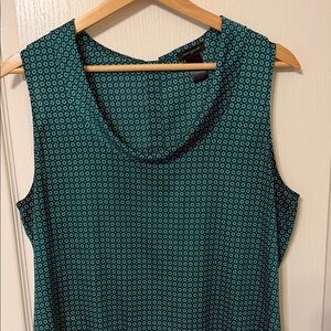 Ann Taylor Teal Patterned Tank Top
